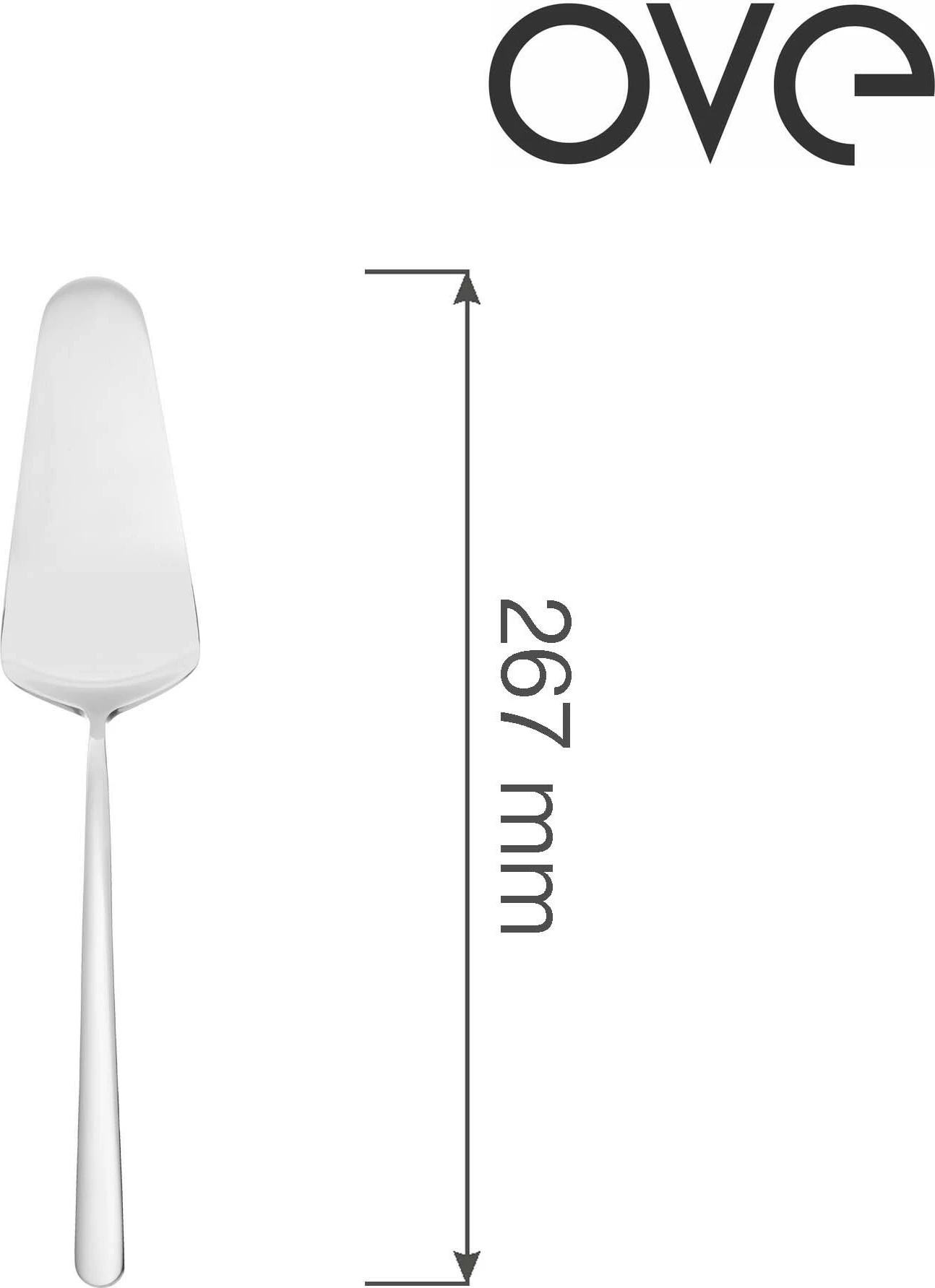 Shpatull për tortë OVE Amarone 267 mm, çelik inox 18/10, set 12 copë, argjendtë