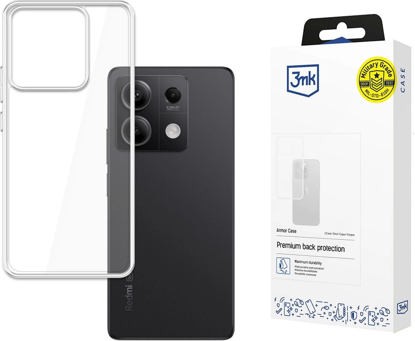 Mbështjellës 3mk Armor Case për Xiaomi Redmi Note 13 Pro, Transparent