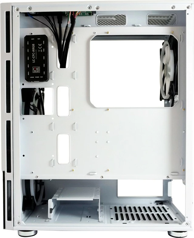 Kasë LC-Power Gaming 803W RGB, Midi Tower, xham i temperuar, e zezë/e bardhë