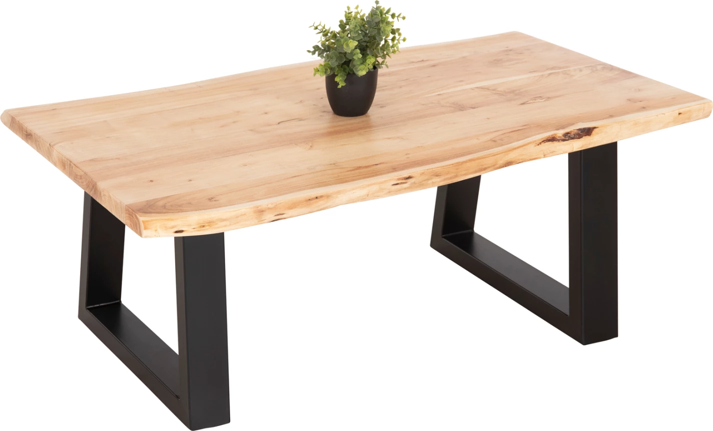 Tavolinë kafeje MONTANA FH8166.21, trashësi sipërfaqe 4cm, dru akacie, ngjyrë natyrale e lehtë, 115x63x40Hcm