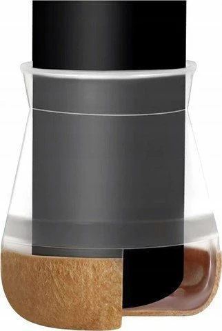 Mbrojtës këmbësh karrige Ruhhy 13-23 mm, PVC+felt, i rrumbullakët, transparent/kafe e çelët, set 4 copë