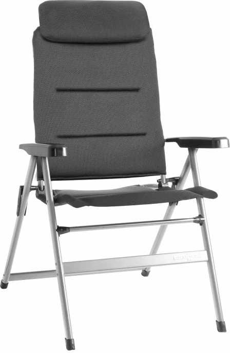 Karrige kampingu BRUNNER Aravel H2L 0404052N.C25, palosëse, lartësi e rregullueshme, max 120 kg, kornizë alumini, e zezë/gri