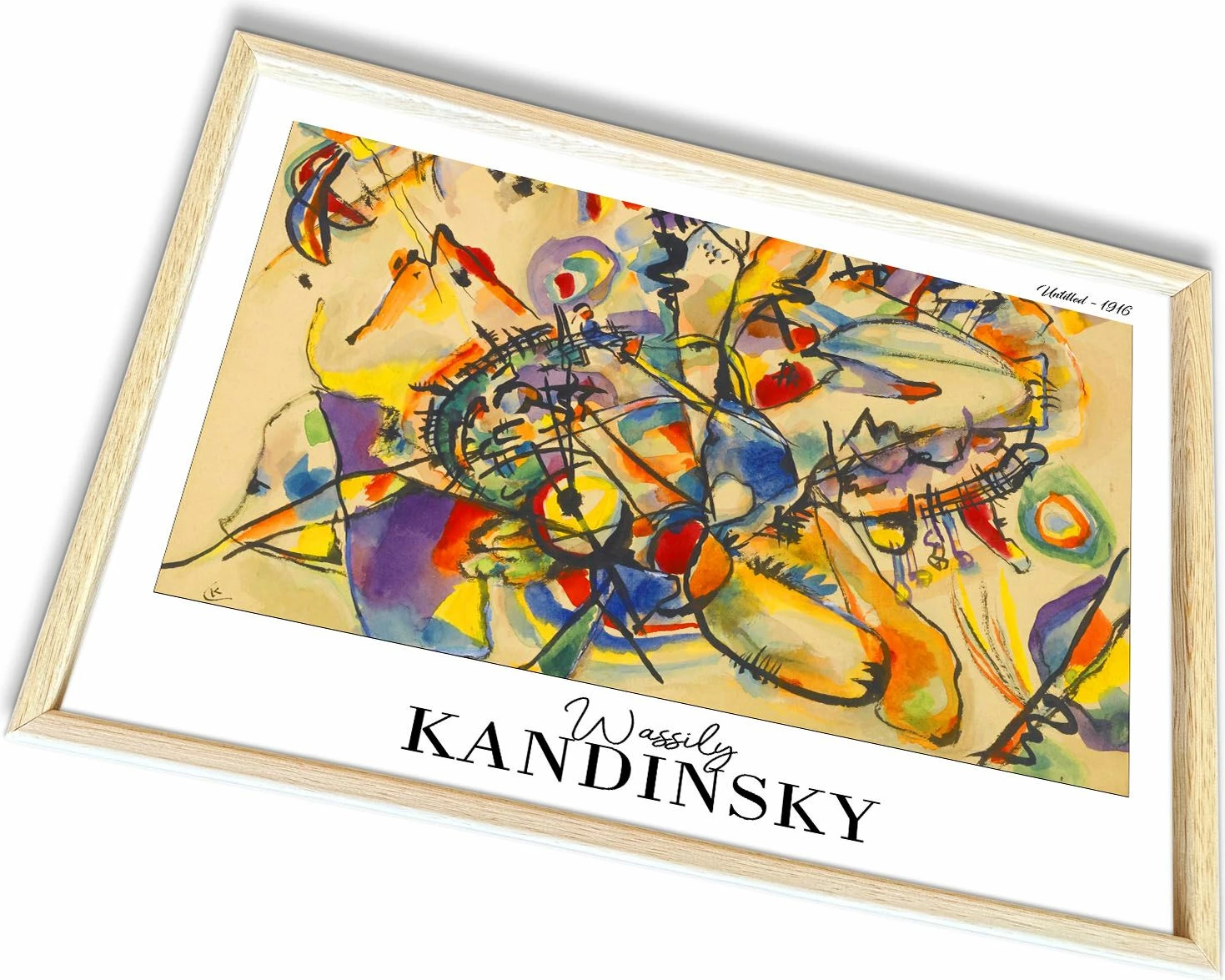 Pikturë dekorative me kornizë, Wallity, 4262AHSKANDINSKY-025, shumëngjyrëshe, 42x62cm