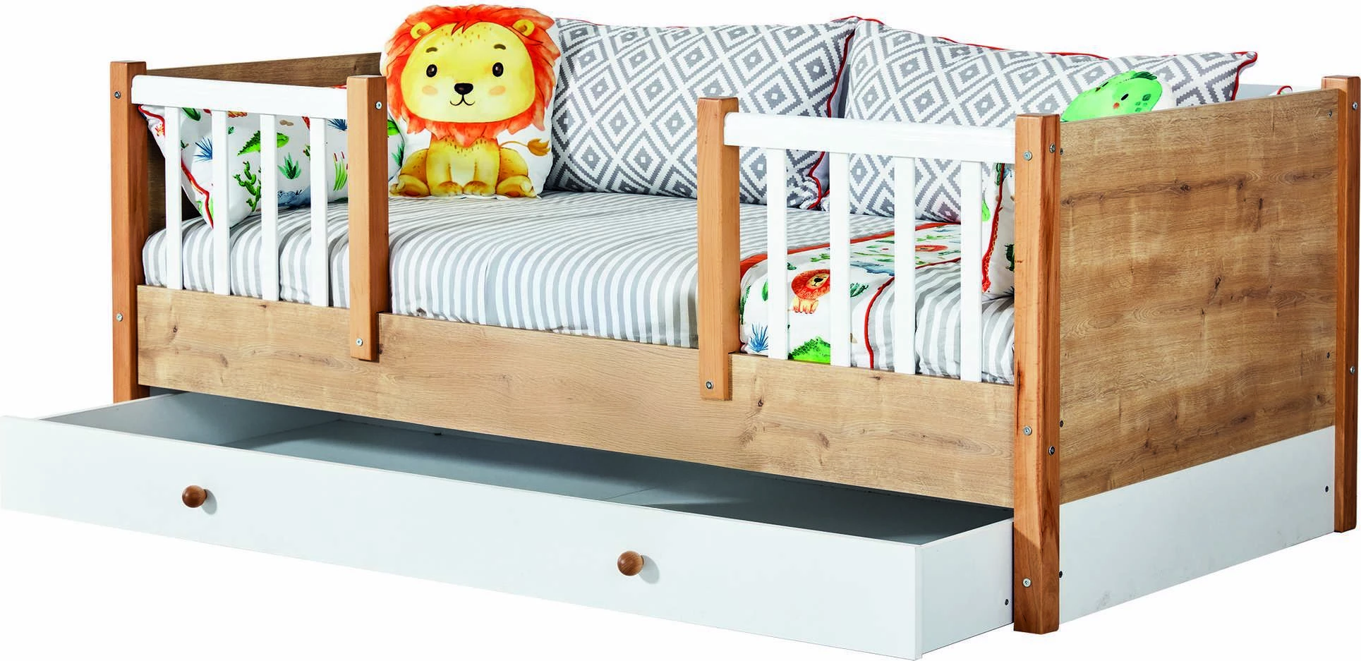 Krevat shtëpie për fëmijë, ngjyrë lisi safir, Skye Decor, Tiffany