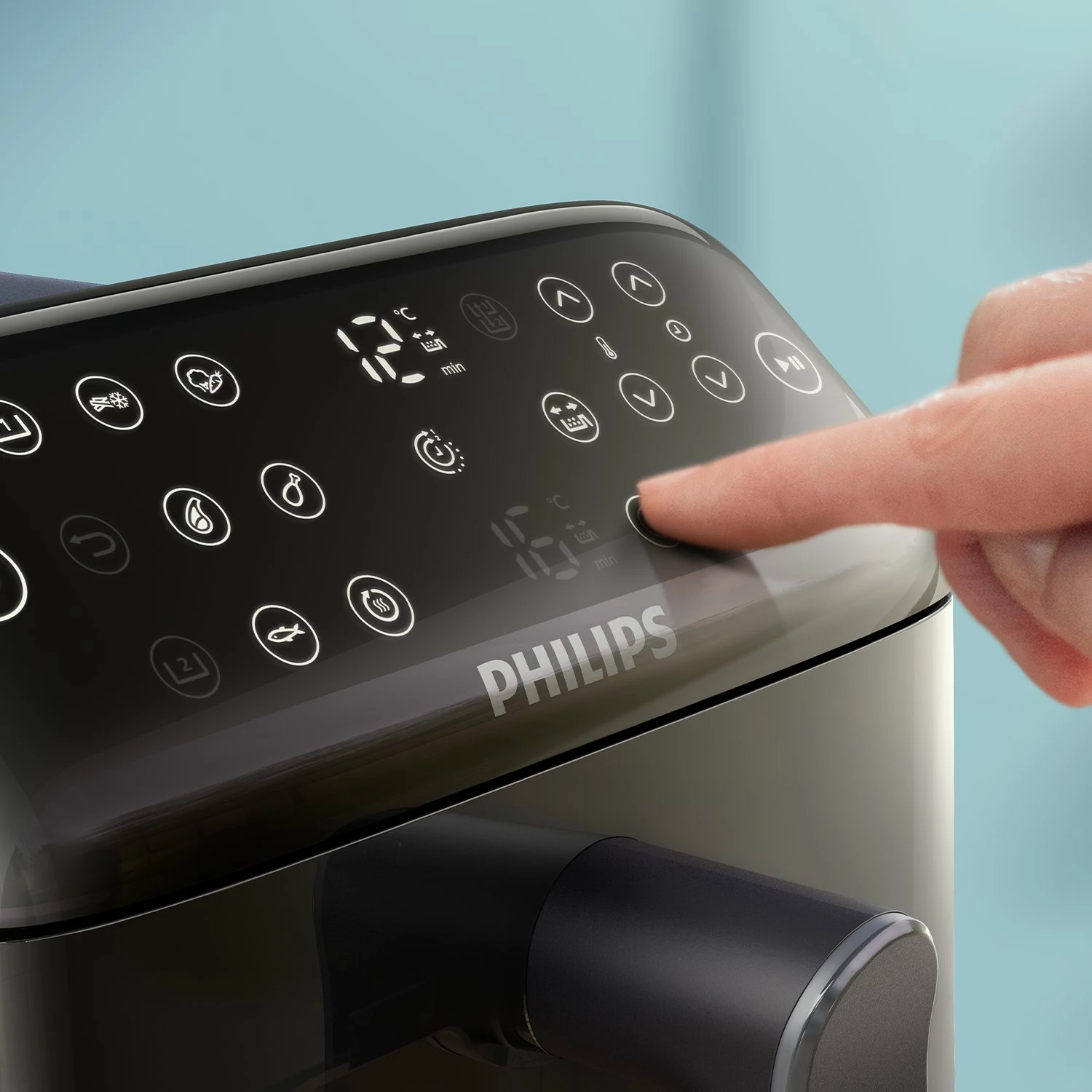 Fritezë pa vaj Philips 4000 Series NA462/70 10L 2750W me dy shporta, touch, e zezë