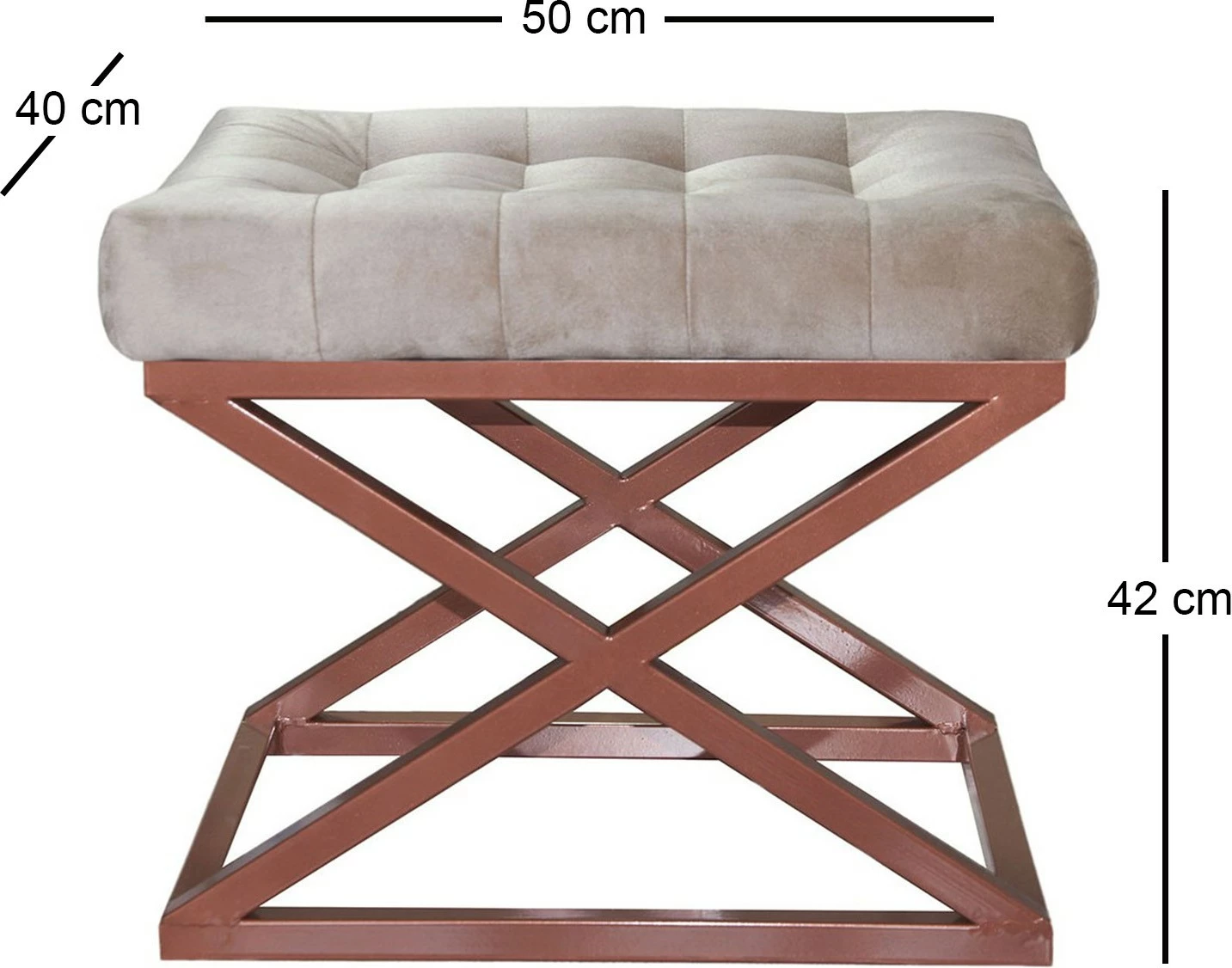 Pouf Atelier del Sofa, ngjyrë bakri dhe krem