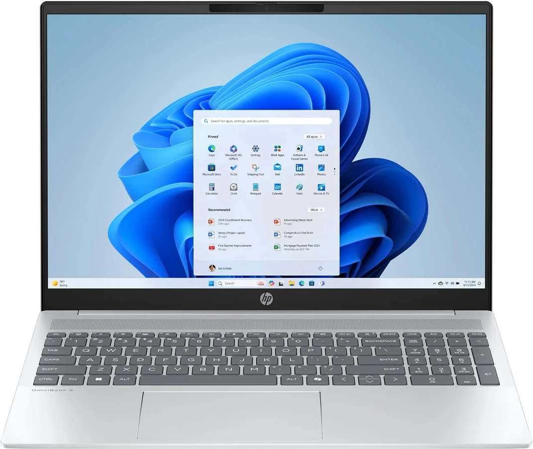 Laptop HP OmniBook 5 16-af1220nw, Ultra 5 225U, 16GB RAM, 512GB SSD, 16" 2K, Argjendtë