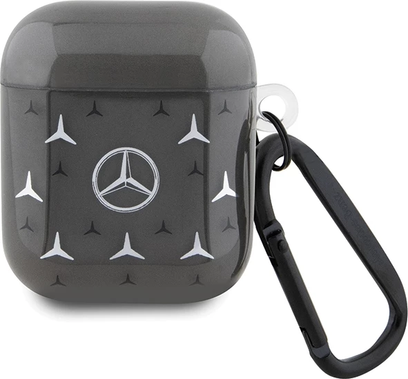 Mbështjellës Mercedes MEA28DPMGS për AirPods 1/2, Large Star Pattern, i zi