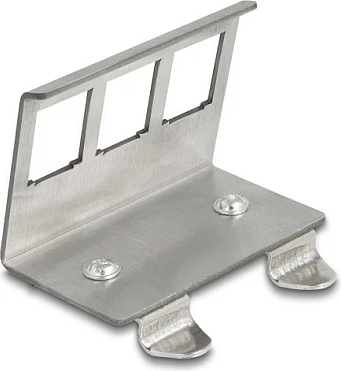 Mbajtëse Keystone DeLOCK 3-Port për shinë DIN 35 mm, çelik inox