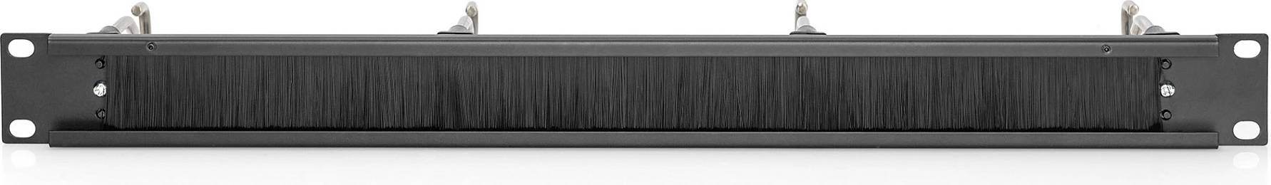 Panel menaxhimi kabllosh Digitus 19" 1U me unaza çeliku dhe shirit furçe, i zi