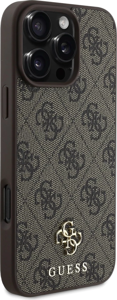 Mbështjellës Guess 4G Small Classic MagSafe për iPhone 16 Pro, Kafe
