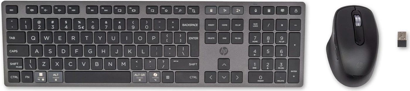 Set tastierë dhe maus HP 720 Multi-Device, pa tela, mekanik, USB Type-A, i zi