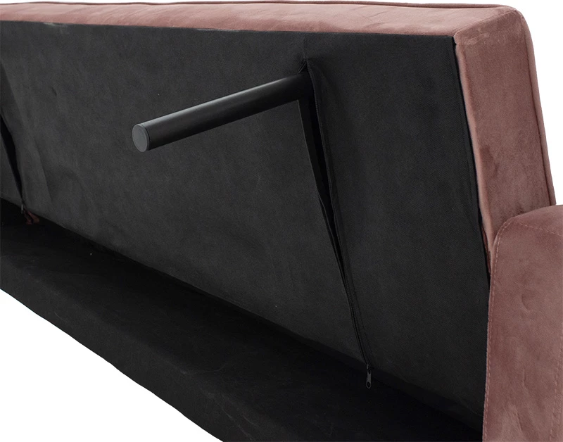 Divan 3-vendësh, shtrat, kadife, ngjyrë mollë e kalbur, 190x80x84cm