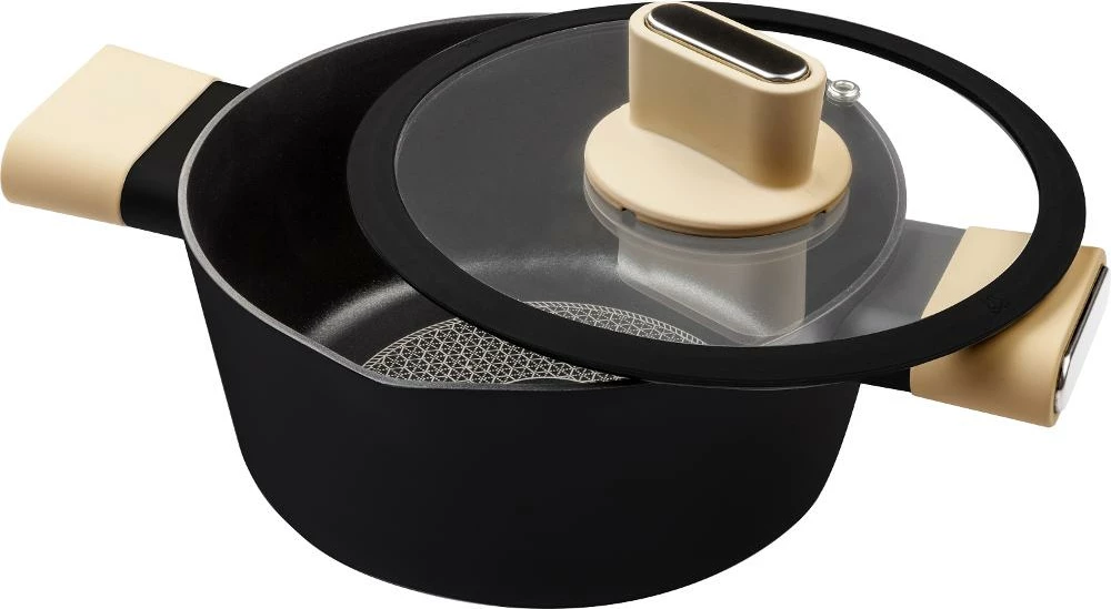 Tenxhere POELE Lamart LT1219, 24cm, 4.3l, e zezë/bezhë