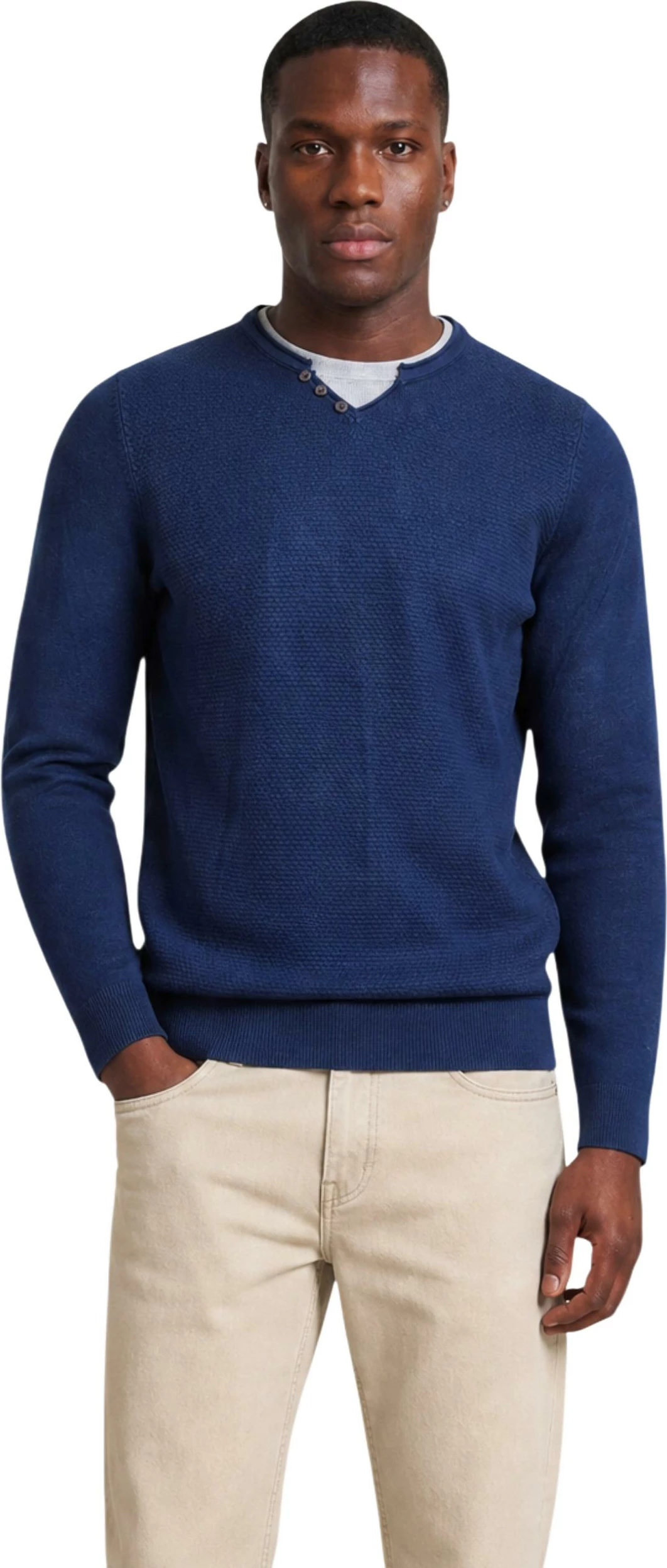 Xhemper për meshkuj YOS SLI6ML011684U, blu navy-gri