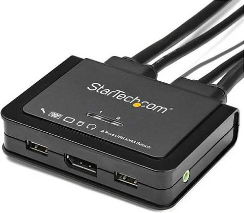 Switch KVM StarTech SV211DPUA4K, DisplayPort 1.2, 2-Port, 4K 60Hz, USB, me audio, i zi