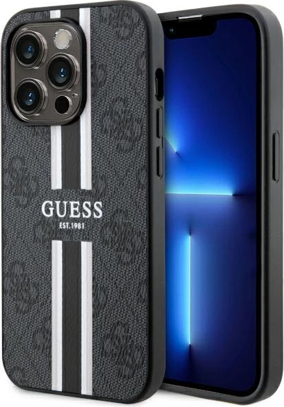 Mbështjellës Guess GUHMP14LP4RPSK për iPhone 14 Pro 6.1", hardcase, MagSafe, zi