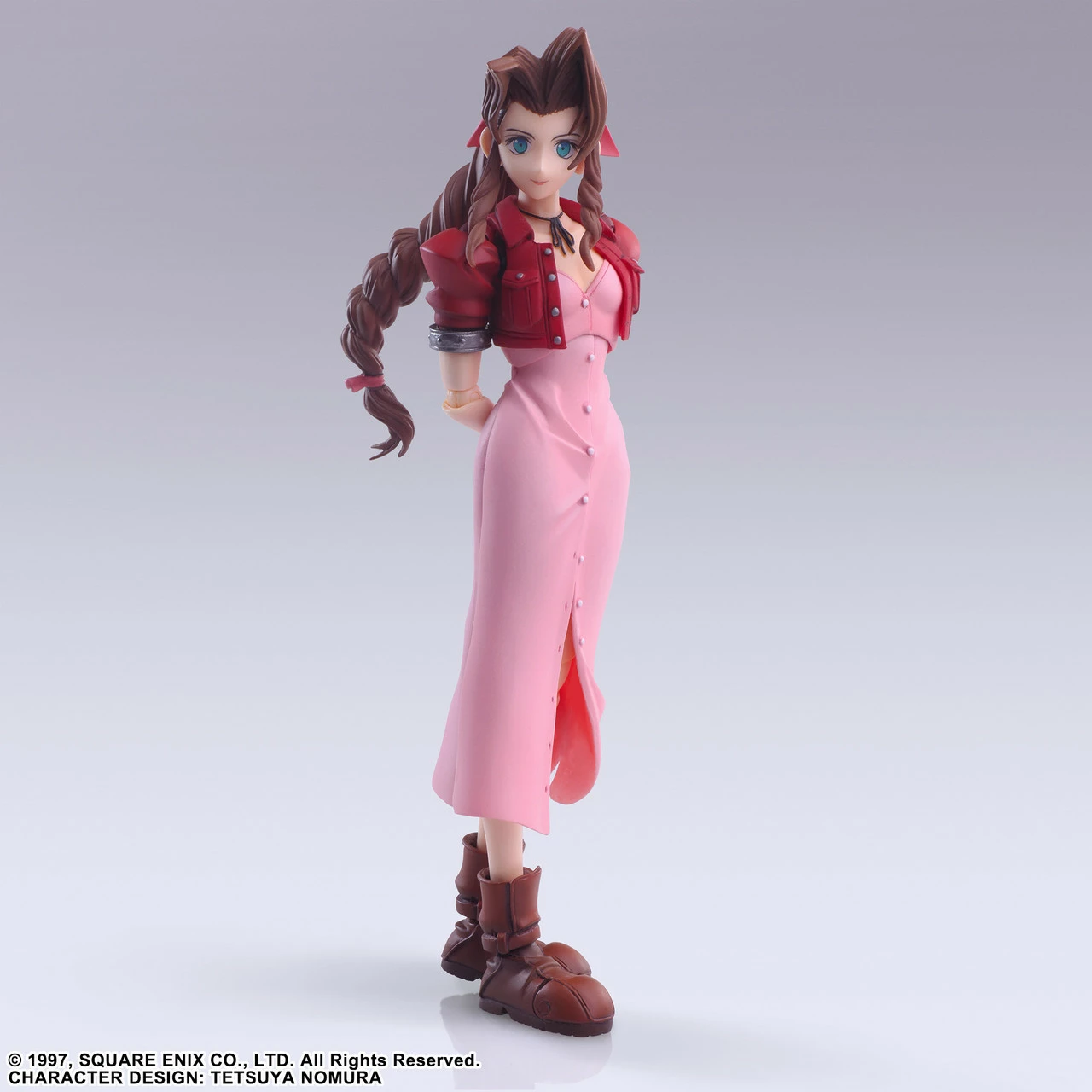 Figurinë aksioni Square Enix Bring Arts Aerith Gainsborough Digital Plus Edition 14 cm ABS/PVC, me stand dhe pjesë ndërruese, rozë/kuqe