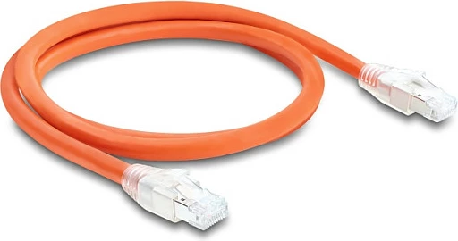 Kabllo rrjeti DeLOCK Cat8.1 S/FTP RJ45, 1m, 40Gbps, portokalli