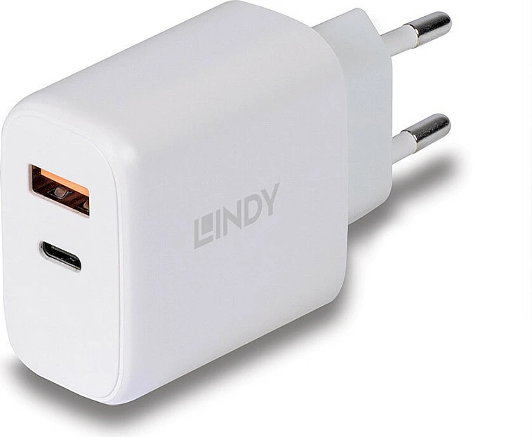 Karikues Lindy 73424 USB-C & USB-A PD 30W, i bardhë