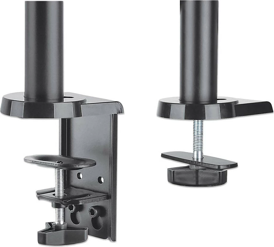 Mbajtëse tavoline për dy monitorë MANHATTAN, krah me gas spring, 17"-32", VESA 75x75/100x100, deri 8kg, gri