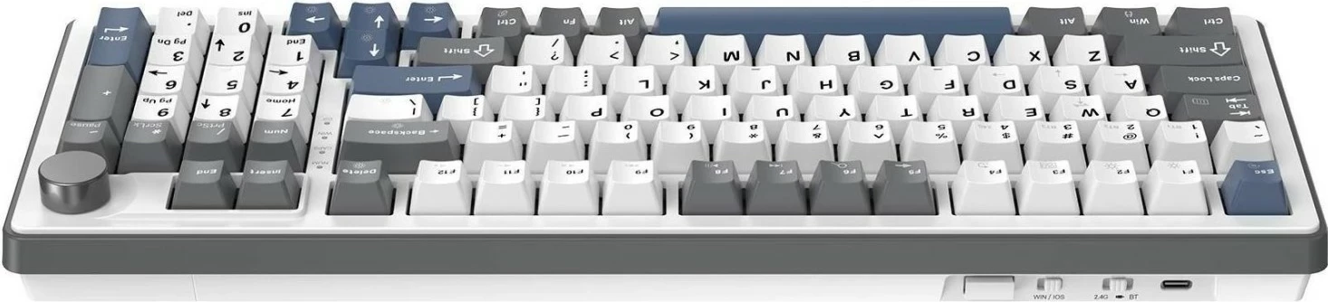 Tastierë gaming White Shark Excalibur, mekanike Hot-Swap KTT Wine Red, RGB, 98%, wireless/USB-C, US ANSI, bardhë-gri