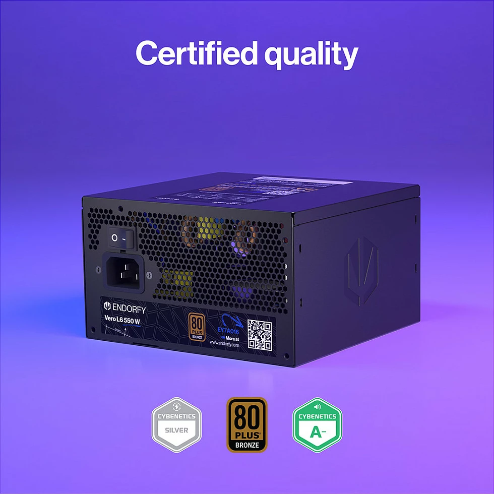 Furnizues rryme Endorfy Vero L6 550W, 80 PLUS Bronze, ATX 3.1, jo-modular, i zi