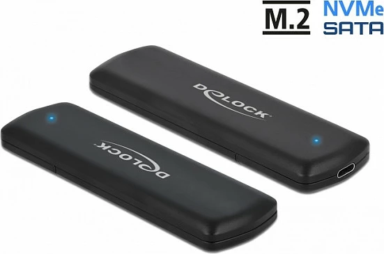 Enclosure e jashtme DeLOCK M.2 USB-C, NVMe/SATA, 10 Gbit/s, e zezë