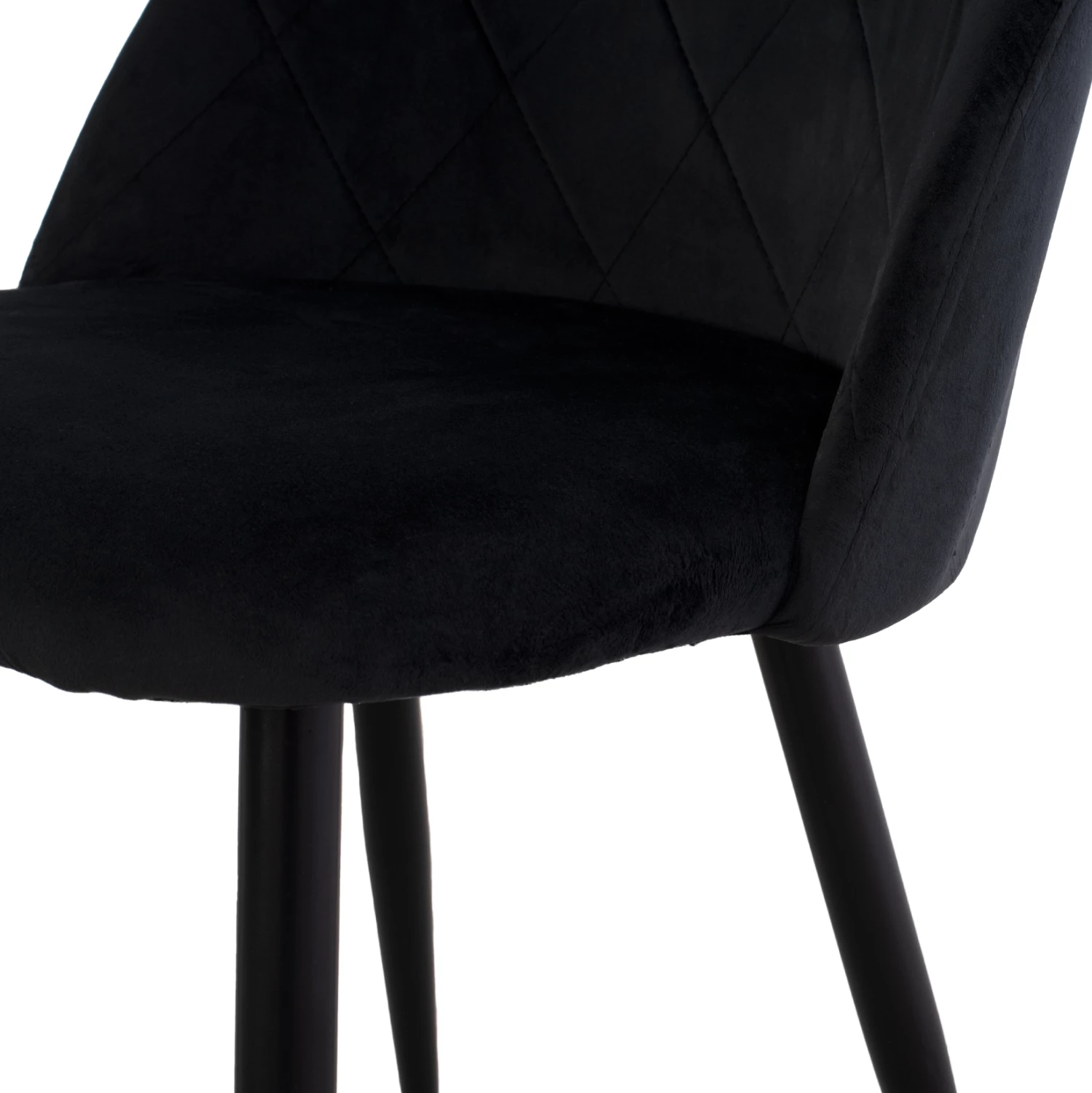 Karrige ODED me këmbë metalike të zeza & kadife të zezë FH8731.14 45x52x77 cm, set prej 4 copë