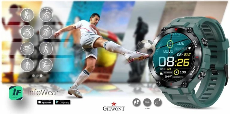 Smartwatch sportiv Giewont, jeshil