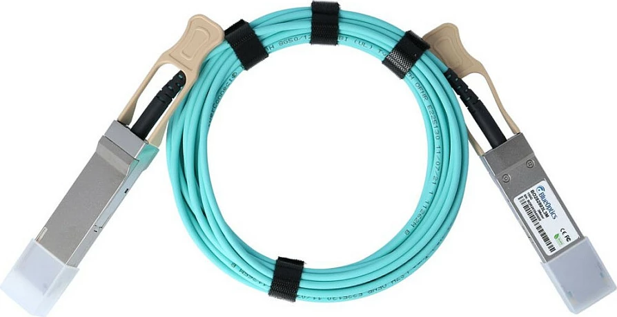 Kabllo AOC BlueOptics AOC-Q-Q-100G-5M, QSFP28-QSFP28, 5m, 100Gbps, e kaltër