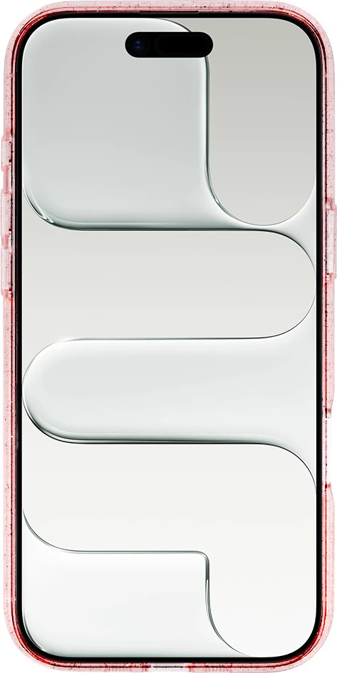 Mbështjellës ONASI MagSafe për iPhone 17 Air, silikon, transparent rozë me glitter