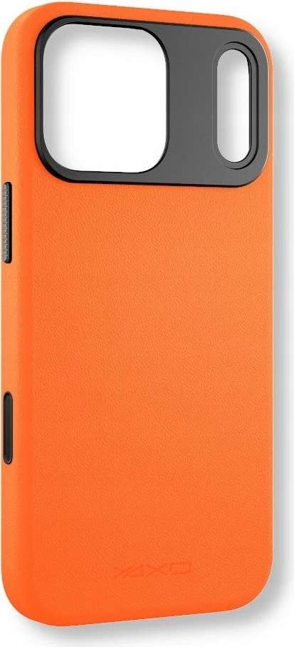Mbështjellës Yaxo Leather Gear Slim Case MagSafe për iPhone 17 Pro, lëkurë, portokalli Magma