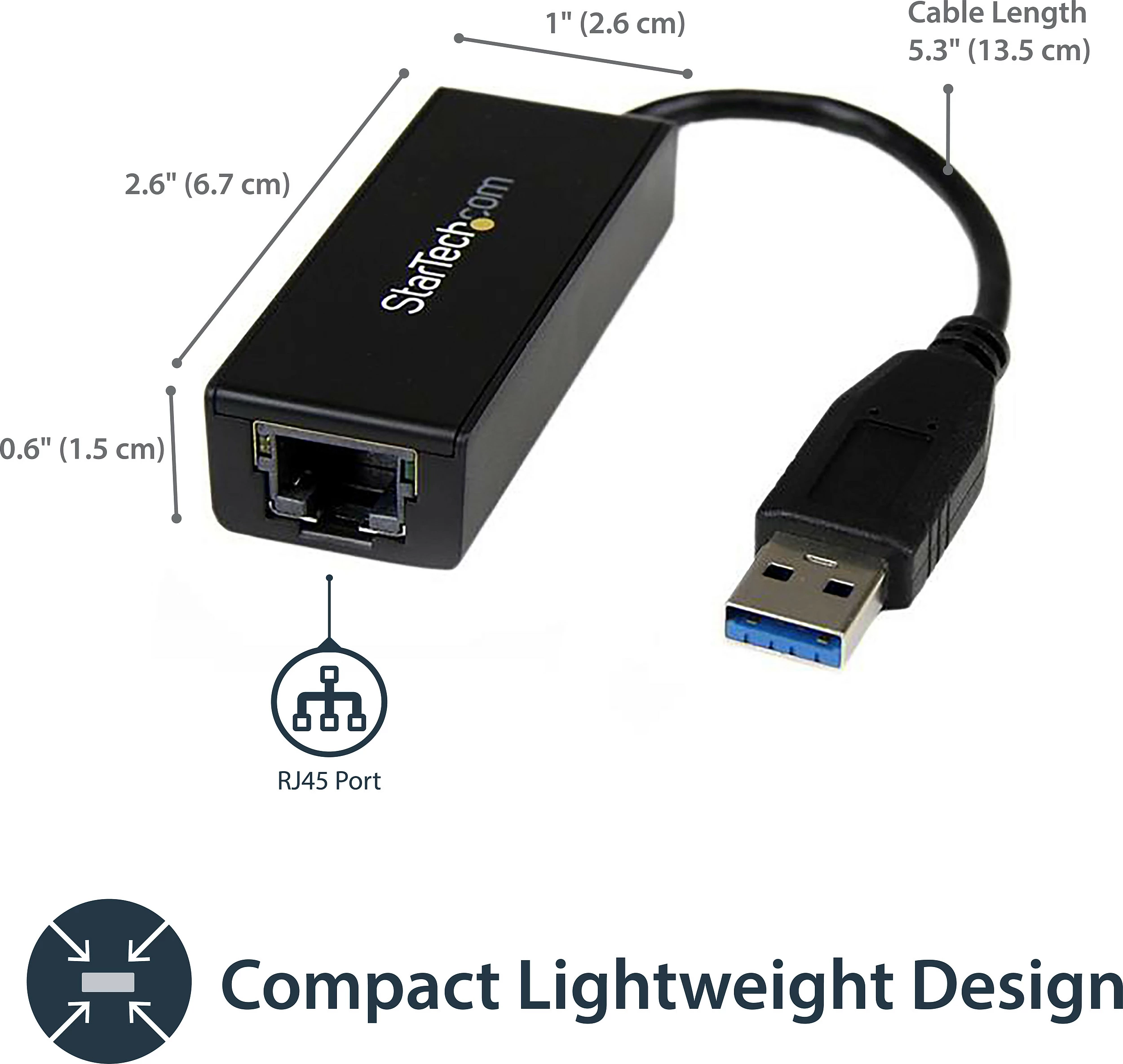 Adapter rrjeti StarTech USB31000S, USB 3.0 në Gigabit Ethernet (RJ45), 10/100/1000 Mbps, i zi