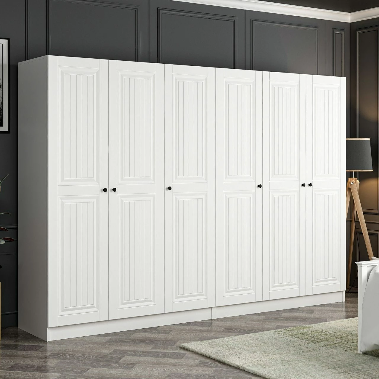 Dollap i bardhë për rroba, Skye Decor, Kale - 4011, 270x190x52 cm