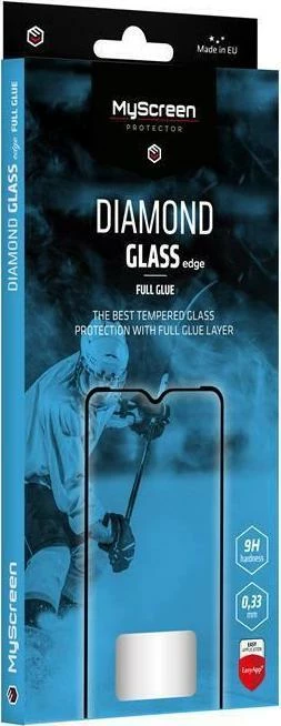 Xham i kalitur MyScreen Protector Diamond Glass Edge Full Glue për Vivo V21/V21 5G, me ngjitje të plotë, kornizë e zezë
