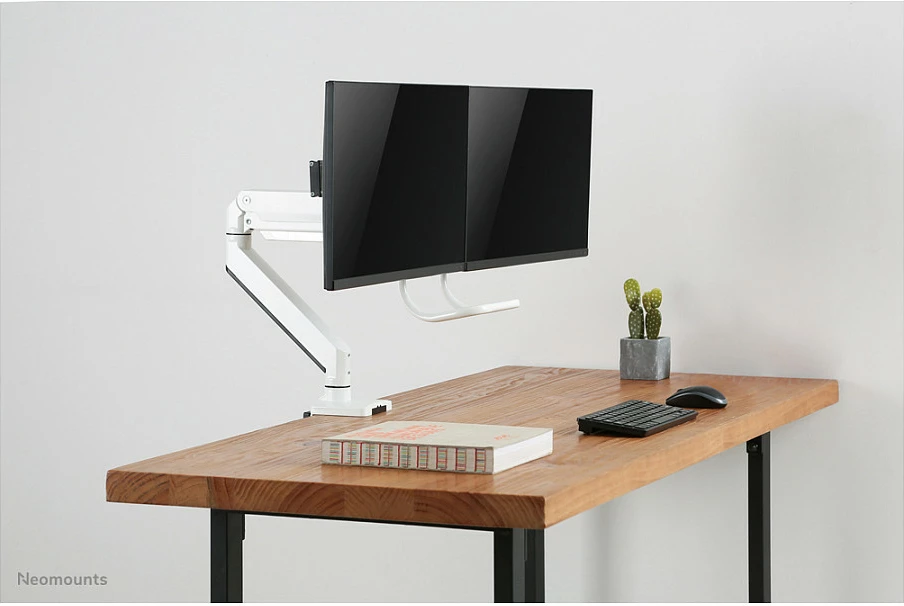 Mbajtëse tavoline për 2 monitorë Neomounts NM-D775DXWHITE, deri 32", VESA 75x75/100x100, e bardhë