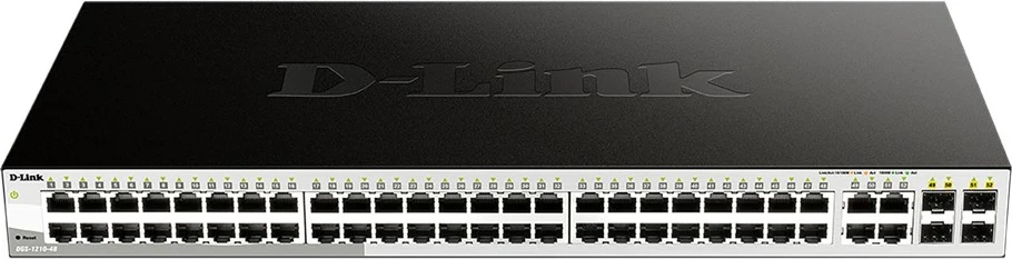 Switch D-Link 48-Port Gigabit Smart Managed, 4 Combo 1000BASE-T/SFP, Rack 1U