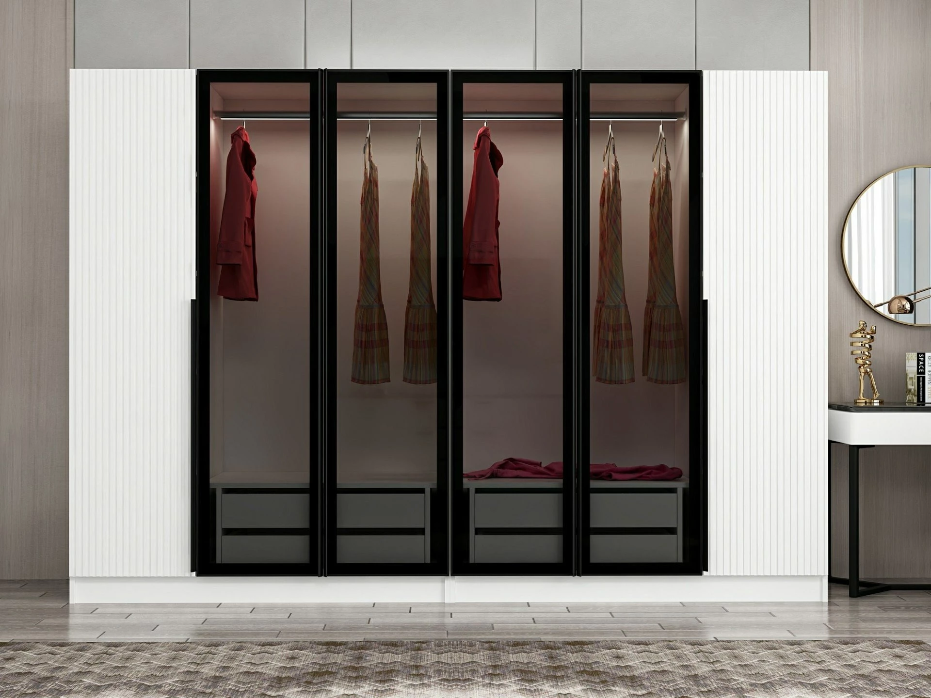Dollap garderobe Skye Decor, Kale Plus, fume, 270x210x52cm