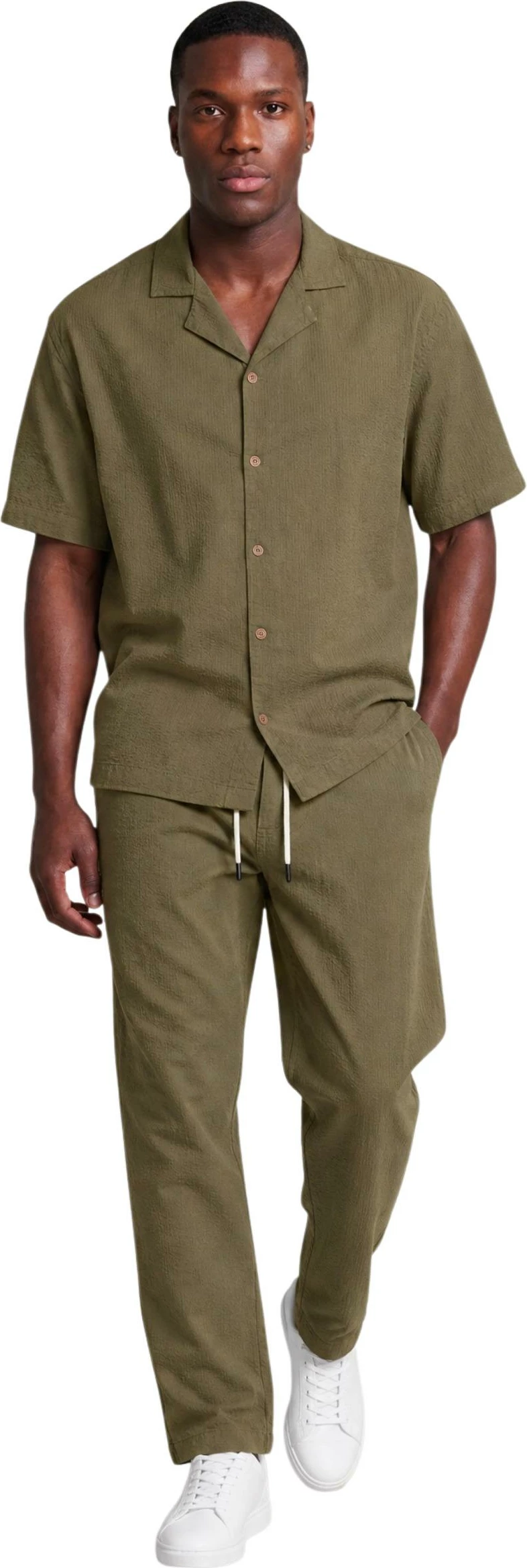 Këmishë me mëngë të shkurta për meshkuj Hydra Clothing SLE5CM010708U, jeshile ulliri [Madhësia: S]