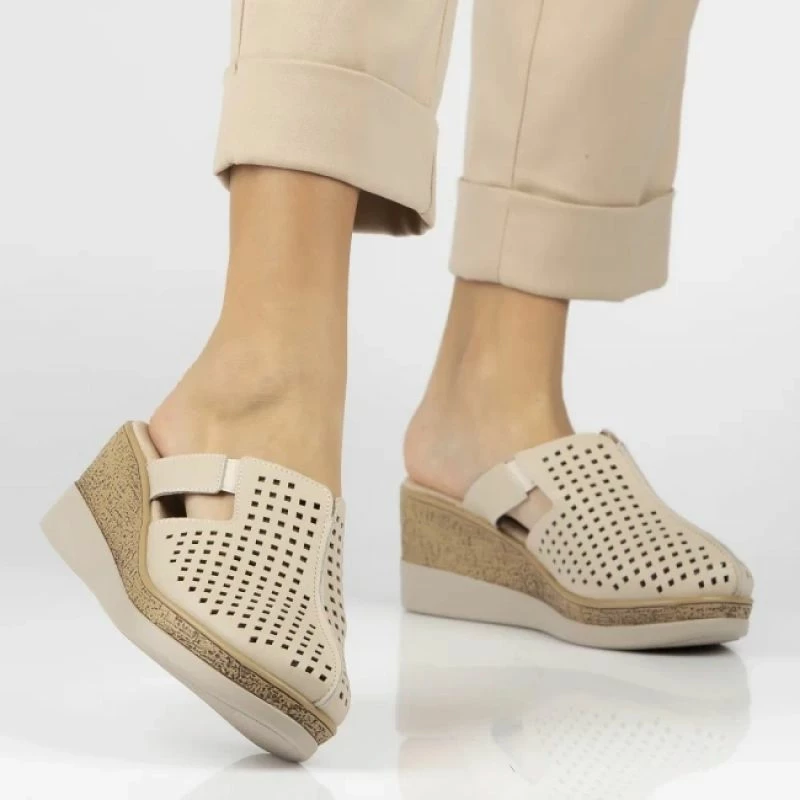 Sandale me platformë Filippo DK6818, bezhë