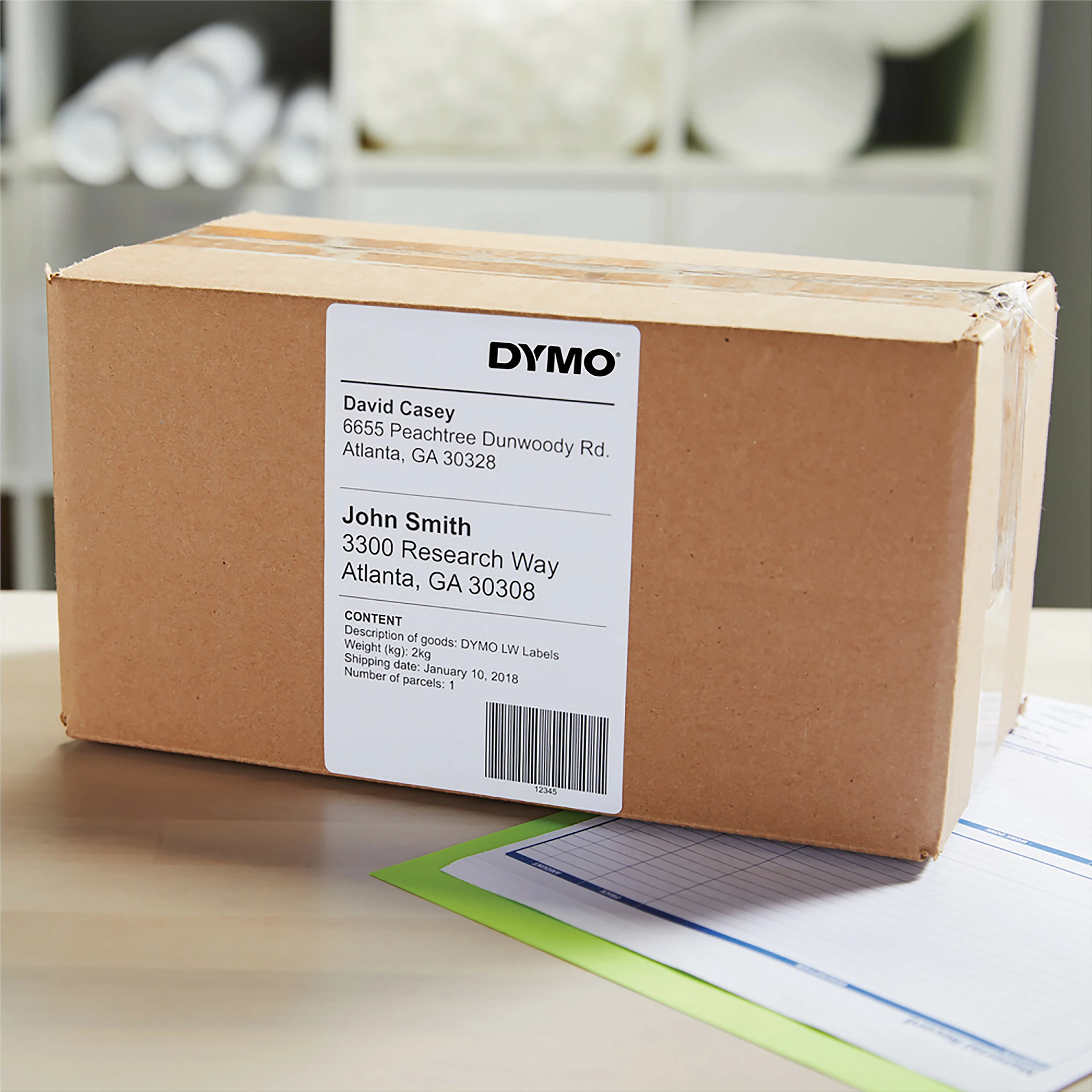 Etiketa dërgese Dymo LabelWriter (LW) 104x159mm, 220 copë, të bardha