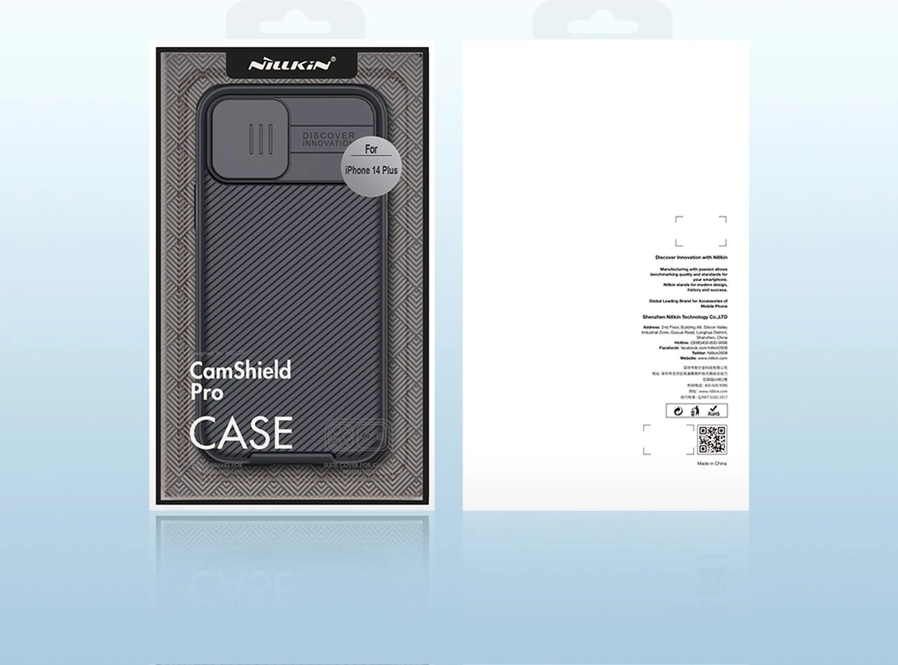 Mbështjellës Nillkin CamShield Pro Magnetic për iPhone 14 Plus, me mbrojtës kamere, MagSafe, Kaltër