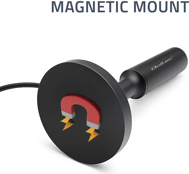 Antenë TV DVB-T2 e brendshme, Qoltec 57052, përforcues sinjali, fitim 28 dBi, VHF/UHF, 4K, kabllo 5 m, F-Male/USB, e zezë