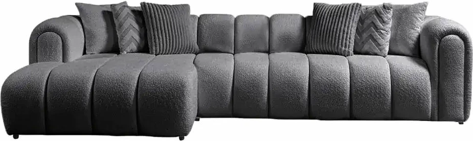 Kënd-sofë Atelier del Sofa, N-Line, kënd majtas, ngjyrë gri e errët