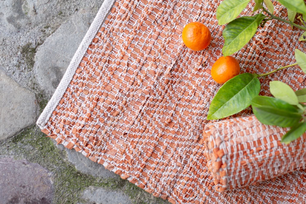 Qilim korridori Rombo, lëkurë, portokalli-bezhë, 70x150cm