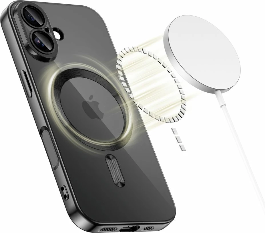Mbështjellës Tech-Protect MagFlex për iPhone 17, MagSafe, Clear Black, 1 copë
