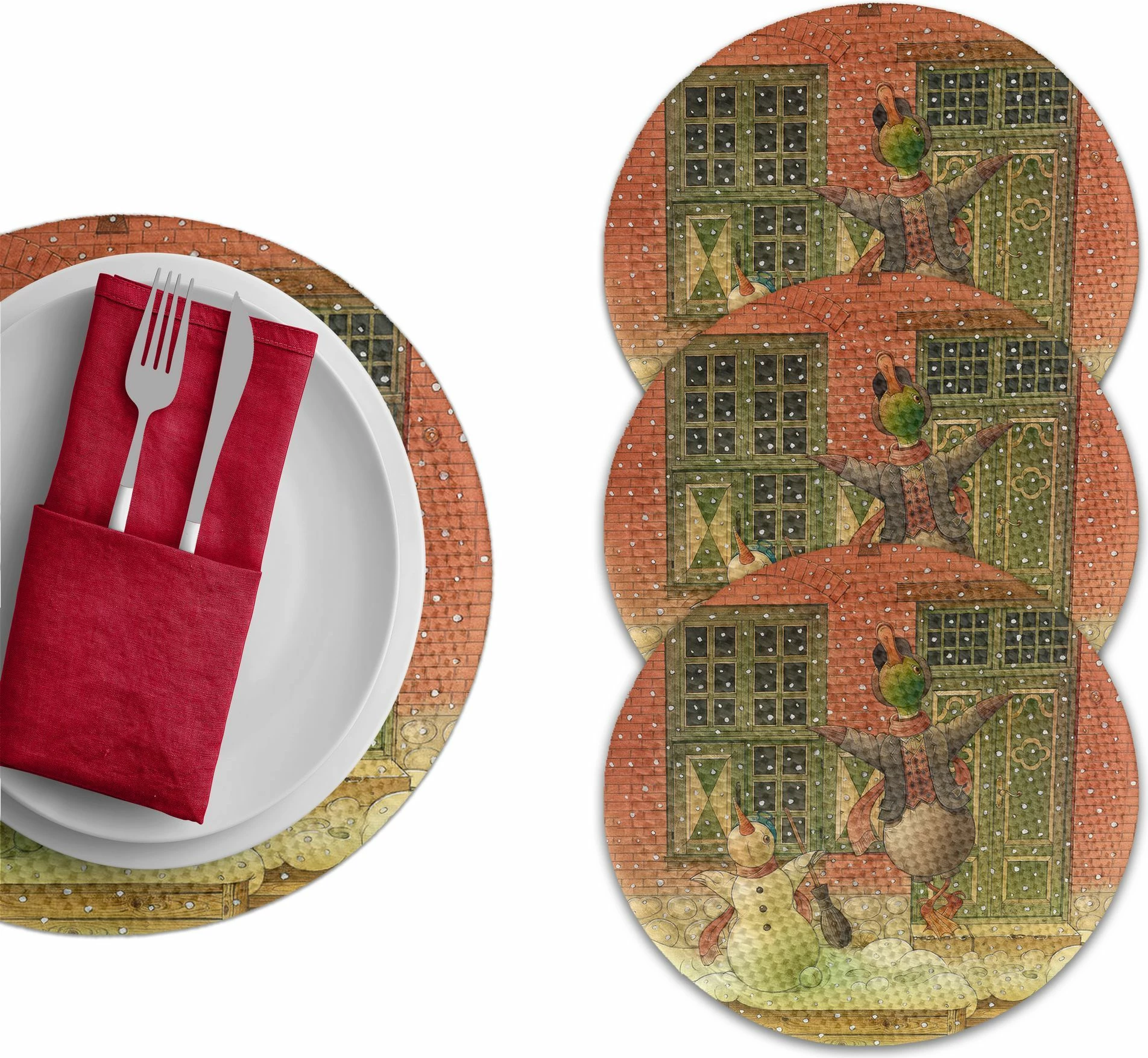 Set 4 nënshtrues tavoline Hermia Concept, shumëngjyrësh, 37cm