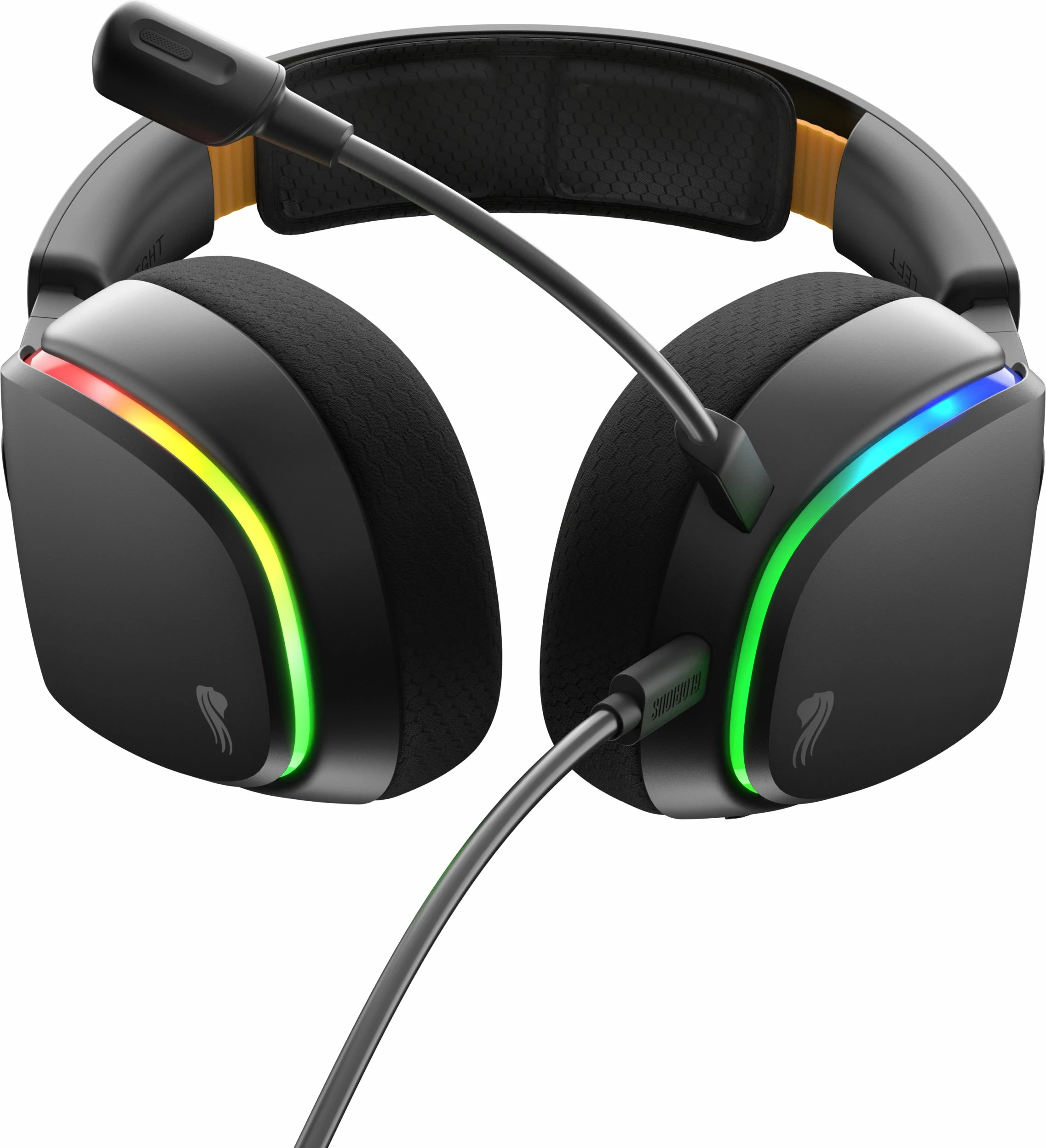 Kufje gaming Glorious GHS Eternal RGB, 40mm, me kabllo 3.5mm/USB-C, mikrofoni i shkëputshëm, RGB, të zeza