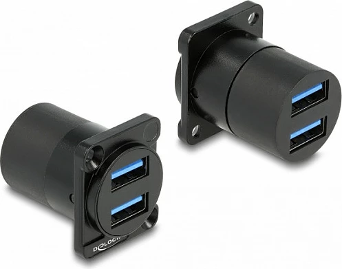 Modul paneli USB DeLOCK D-Type, 2x USB-A femër në 2x USB-A femër, 5 Gbps, i zi